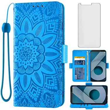 Imagem de Asuwish Capa de telefone para LG Q6/Q6 Plus/Q6 Mini com protetor de tela de vidro temperado e carteira de couro floral capa flip suporte para cartão de crédito acessórios de celular Q6+ Alpha Prime