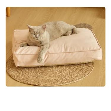 Imagem de QIYANER Cachorros Pet Cama,Macia e Confortável para todas as estações cama iglu para cachorros,75 * 55 * 12CM tapete para removível e lavável cachorros canil interno para animais de estimaçã,Pink,M