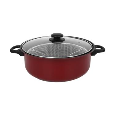 Imagem de Gralara Fritadeira profunda antiaderente frigideira profunda panela refogue panelas para presentes atividades de reunião de família festa ao ar livre, 26CM