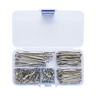 Imagem de Tachas de cabeça redonda com caixa decorativa prego móveis miniatura para pendurar quadro de imagem espelho, 350 prata