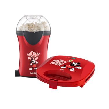 Imagem de Kit Mallory - Pipoqueira Mickey Mouse 1200W Vermelha 127V + Sanduicheira Mickey Funny Plates 127V