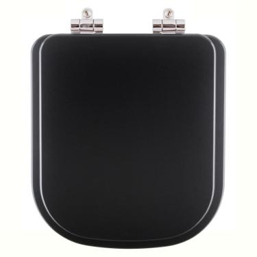 Imagem de Assento Sanitário Poliester Soft Close Gap Onix (Preto Fosco) para vaso Roca