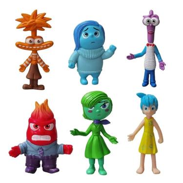 Imagem de Kit 6 Bonecos Divertidamente 2 Inside Out Tristeza Alegria Pvc