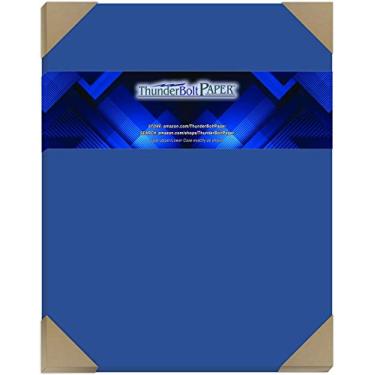 Imagem de 50 folhas de papel de capa/cartão de cor azul real brilhante 65# livro de recortes de 28 x 35 cm | Tamanho da moldura - cartolina leve de 29,5 kg/kg - Superfície de papel lisa de qualidade