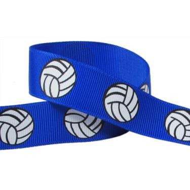 Imagem de Fita de voleibol para artesanato - Q-YO fita de gorgorão de vôleibol/softbol/futebol para arcos de torcida, uniforme de equipe, costura e mais (10 jardas ou (2 x 5 jardas) 7/20.3 cm - azul elétrico)