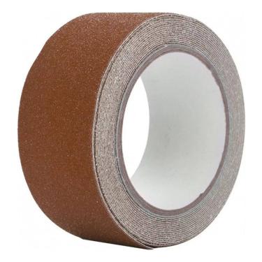 Imagem de Fita adesiva de PVC antiderrapante 5m x 5cm marrom para escadas