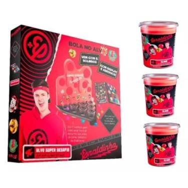 Imagem de Lojas Q2 Enaldinho Kit Jogo Bola No Alvo Com 3 Slimes Gelástica Vermelha