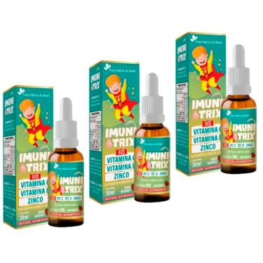 Imagem de Kit 3un Imunitrix Kids Vitaminas C D e Zinco Flora Nativa do Brasil