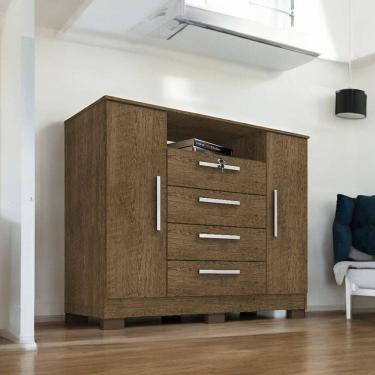 Imagem de Cômoda London 2 Portas E 4 Gavetas Malbec