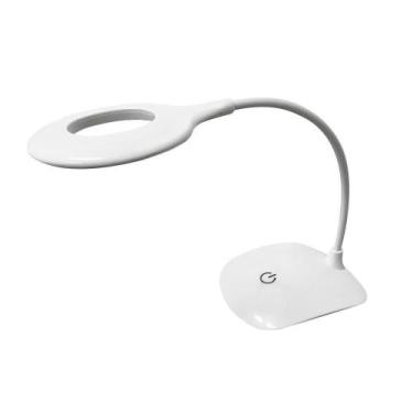 Imagem de Luminaria Abajur Led De Mesa Flexivel Touch Usb Pilha Branco - Em Casa