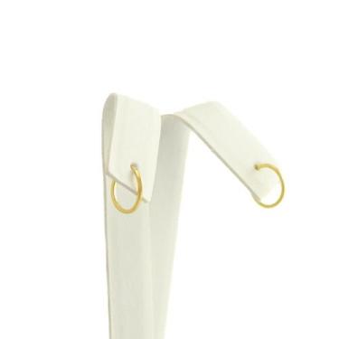 Imagem de Brinco Argola Redonda Fio Quadrado 1.2 Ouro 18k 750. Certificado de Ga