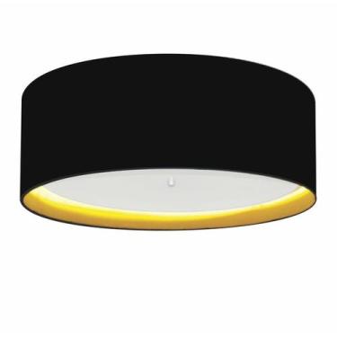 Imagem de Plafon Para Quarto Cilíndrico SQ-3008 Cúpula Cor Preto Amarelo - Vivar