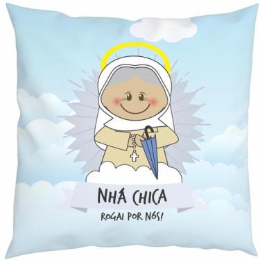 Imagem de Almofada Com Enchimento Oração Santinho Beata Nha Chica - Core Decore