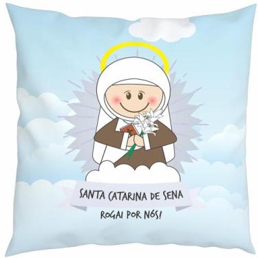 Imagem de Almofada Com Enchimento Oração Santinho Santa Catarina de Sena - Core 