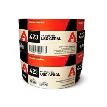 Imagem de Fita crepe 423 18x50 uso geral tapefix adere