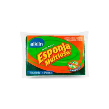 Imagem de Kit Com 4 Esponjas Multiuso Antibactériana Cozinha - Alklin