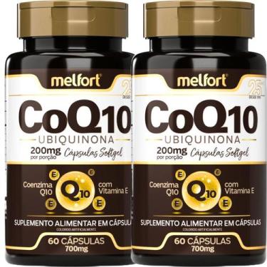 Imagem de Kit 2x Coenzima Q10 Ubiquinona 200mg Por Porção Com Vitamina E 120 Cáp