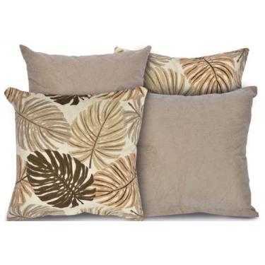 Imagem de  Almofada Sala Decorativa Jacquard 4 unidades - Costela de Adão Avelã 