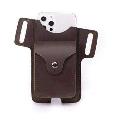 Imagem de Gentlestache Coldre de couro para celular para cinto, suporte de capa com bolso pequeno, bainha de bolsa de telefone