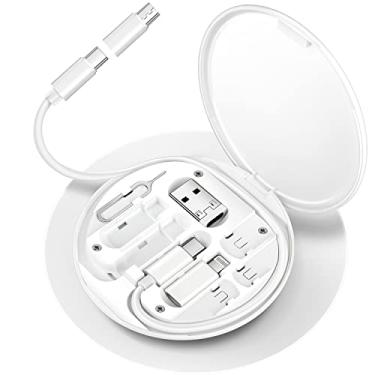 Imagem de HESIMING Kit adaptador USB C para Lightning, conversor de capa de cabo de carregamento múltiplo USB C para tipo C/dispositivo iOS/micro adaptador conjunto de cabos de dados de viagem