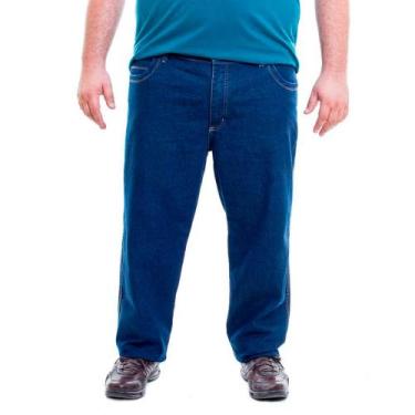 Imagem de Calça Jeans Extra Grande Masculina Plus Size Básica 50 ao 56 - CHEGA M