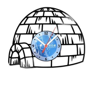 Imagem de Relógio De Parede Disco Vinil Diversos - Casa de Neve Igloo - VDI-091 