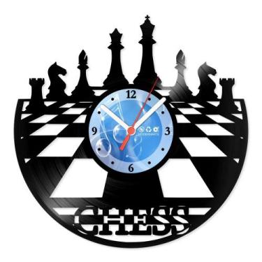 Imagem de Relógio De Parede Disco Vinil Jogos e Games - Chess - VJG-086 - Modern