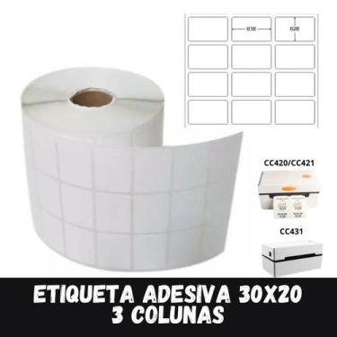 Imagem de Rolos Etiqueta Térmica 32x22 3 Colunas CC431 / Elgin / Zebra - Xd Mega