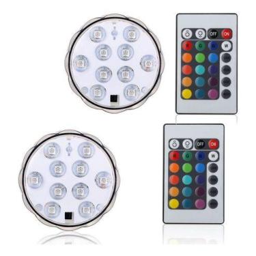Imagem de 2 Luminárias Com Controle 16 Cores Piscina Fontes Aquario - Mrvendas, 