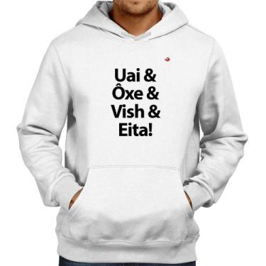 Imagem de Moletom Uai & Ôxe & Vish & Eita! - Foca na Moda, Branco, P