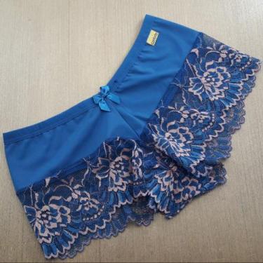 Imagem de Calcinha calesson shortinho com renda duas cores - Attirance, Azul ata