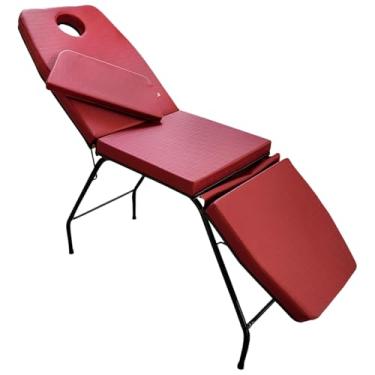 Imagem de Maca Estética Massagem 3 posições com Orifício para o Rosto (Bordô Facto Estrutura Preta)