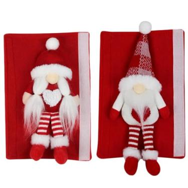 Imagem de Capas para maçanetas de geladeira Gnome, Capas para maçanetas de geladeira Gnome - Conjunto de 2 capas para alças de eletrodomésticos de cozinha de Natal - Decorações de alça de eletrodomésticos para