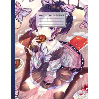Imagem de Composition NoteBook: Denmon TJR Salayer SA 116-8.5x11 Inches, 110 page Notebooks For Girls Anime Office Supplies For Children Girls Vintage Style School Students College Ruled