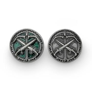 Imagem de Norse Foundry Class Coins Ranger Metal Tokens Set - 10 Class Miniature 25mm in size, for TTRPGs. Perfect for RPG enthusiasts, spanning board games, playing cards, dice, and TCGs