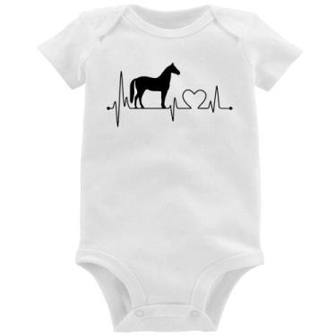 Imagem de Body Bebê Cavalo Batimentos Cardíacos - Foca na Moda, Branco, GG
