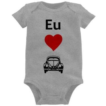 Imagem de Body Bebê Eu amo fusca - Foca na Moda, Cinza, GG