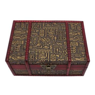 Imagem de Caixa de Armazenamento Antigo Vintage Com Trava, baú de Tesouro Artesanal para Organizar Jóias e Cosméticos, Caixa Decorativa de Desktop para Fotos e Colecionáveis ​​[Caixa de