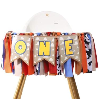 Imagem de VAVAYAO Faixa De Aniversário De 1º Aniversário Com Tema De Brinquedo - Faixa De Cadeira Alta De 1º Aniversário Da Toy Inspiration Story, Decorações Para Festa De Faroeste, Faixa De Cowboy Do Oeste,