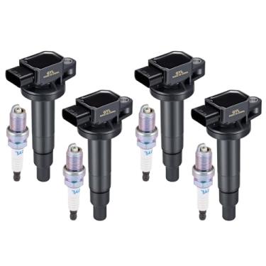 Imagem de QYL Conjunto De 4 Bobinas De Ignição Uf316 Com Vela De Ignição Iridium 7090 Compatível Com Scion Toyota Echo Prius Yaris Xa Xb 2000-2018 1.5L Substituição Para 9091902240 C1304 Uf316T