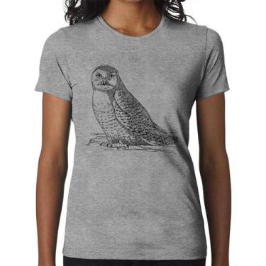 Imagem de Baby Look Coruja Traços - Foca na Moda, Cinza, P