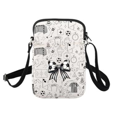 Imagem de FUSTMW Bolsa transversal de futebol, presentes de futebol para jogadores de futebol, treinador, presentes para amantes de futebol, bolsa para celular com alça (bolsa transversal de futebol)