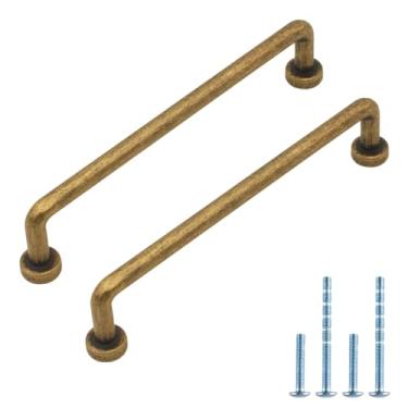 Imagem de Abtopia Pacote com 10 puxadores de armário de latão antigo, puxador de gaveta retrô vintage clássico de 12,7 cm, puxadores de cômoda, puxadores de armário de cozinha, ferragens de armário de cômoda de