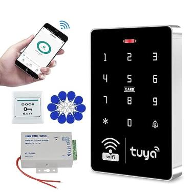 Imagem de QttyElok Qttyelok Sistema De Controle De Acesso Wifi Smart Tuya App Controlador De Acesso Rfid Ip68 À Prova D'Água 125 Khz 13,56 Mhz Leitor + Fonte De Alimentação + 10 Chaveiros (Sem Trava)