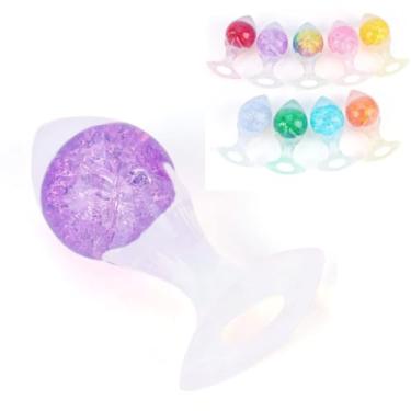 Imagem de Plug Anal Seta Médio Em Silicone Com Esfera De Vidro Interno Estimulação Mais Prazer Anal [ROXO]
