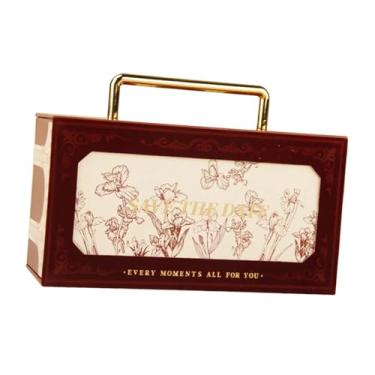 Imagem de Nishiyuenyi Caixa de doces de casamento Caixa de dama de honra Fashion Fashion Festy Favor Favor Box Proposta Caixa de proposta para o engajamento Party Favor, Red L