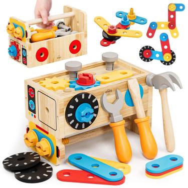 Imagem de Conjunto de ferramentas Lehoo Castle Kids Wooden 29 unidades de 2 a 5 anos com caixa