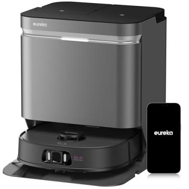 Imagem de Eureka Aspirador robô ultra autoesvaziante J15, sucção de 19.000 Pa, design de esfregão de braço flexível, lavagem de esfregão de água quente de 167 ° C e secagem a ar quente de 55 °C, prevenção de