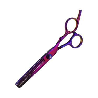 Imagem de Tesoura Roxa De Cabeleireiro, Aço Inoxidável, Corte De Cabelo, Desbast