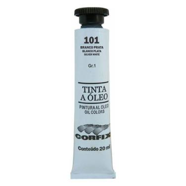 Imagem de Tinta Óleo 20ml G1 101 Branco Prata Corfix, 101 - BRANCO PRATA